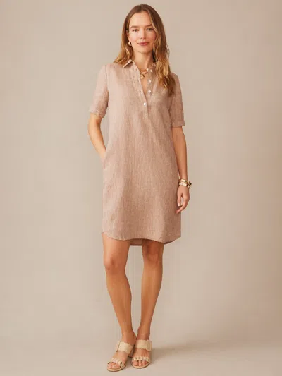 J.mclaughlin Women's Arissa Linen Dress Latte In Brown