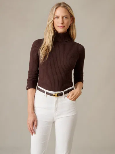 J.mclaughlin Women's Arlette Turtleneck Top Dark Chocolate In Brown