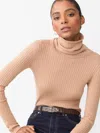 J.mclaughlin Women's Arlette Turtleneck Top Heather Camel In Neutral