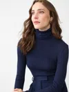 J.mclaughlin Women's Arlette Turtleneck Top Navy In Blue