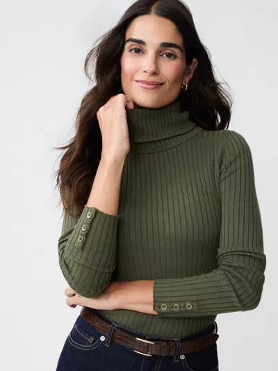 J.mclaughlin Women's Arlette Turtleneck Top Olive Green