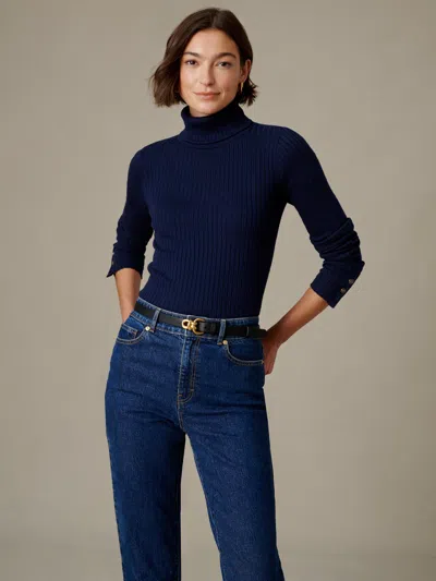 J.mclaughlin Women's Arlette Turtleneck Top Winter Navy In Blue