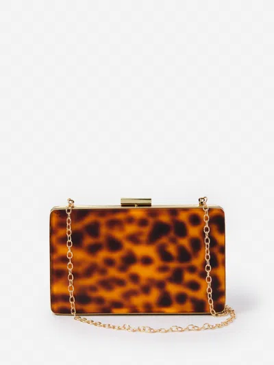 J.mclaughlin Women's Audra Acrylic Clutch In Tortoise Brown In Orange