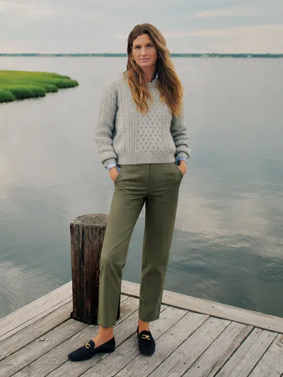 J.mclaughlin Women's Avery Cotton Chino Pants Moss In Gray