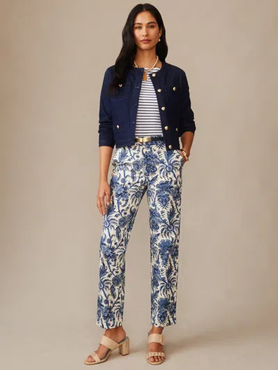 J.mclaughlin Women's Avery Pants In Heirloom Paisley Cream/blue In Multi