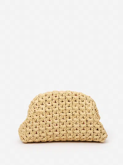 J.mclaughlin Women's Bambi Hand Crochet Clutch Natural/pink | Cotton/raffia