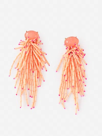 J.mclaughlin Women's Beaded Tassel Earrings Pink