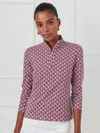 J.mclaughlin Women's Bedford Top In Arched Hall Raspberry/brown In Pink