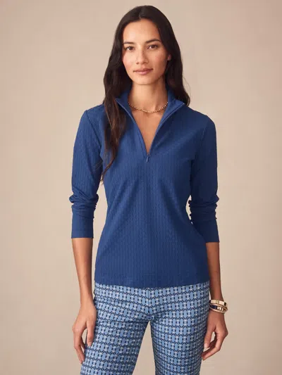 J.mclaughlin Women's Bedford Top In Dashing Jacquard Nautical Navy In Blue