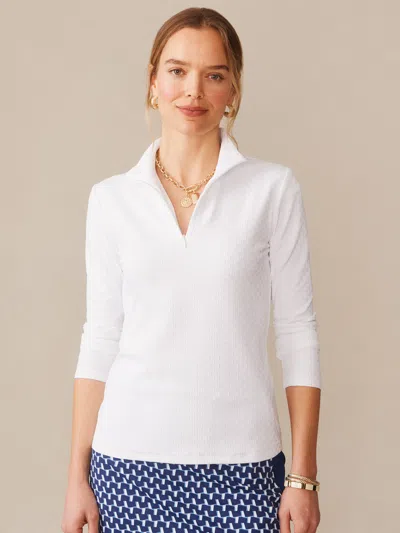 J.mclaughlin Women's Bedford Top In Dashing Jacquard White