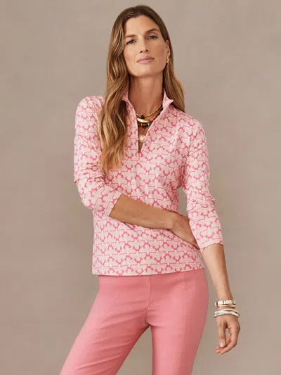 J.mclaughlin Women's Bedford Top In Pomegrante Meadow Geo Pink/off White