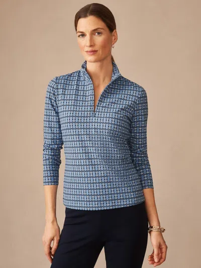 J.mclaughlin Women's Bedford Top In Signet Lock Blue/navy