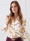 J.mclaughlin Women's Betty Shirt In Neo Scylla Off White/gold/brown In Multi