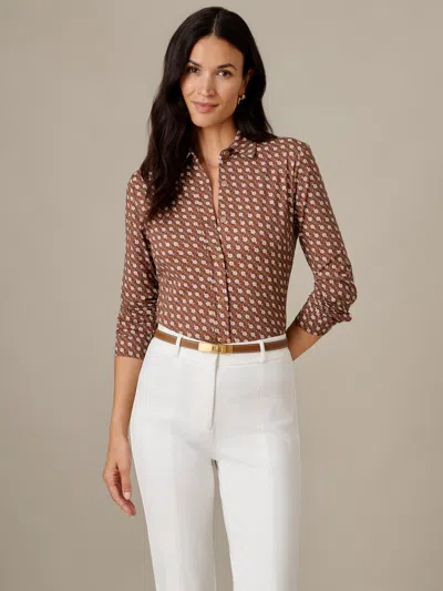 J.mclaughlin Women's Betty Shirt In Regency Chain Brown/gold