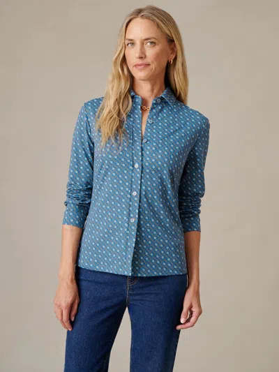 J.mclaughlin Women's Betty Shirt In Regency Chain Teal/aqua In Blue