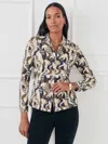 J.mclaughlin Women's Betty Shirt In Retro Wave Olive/black In Multi