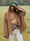 J.mclaughlin Women's Bora Cape In Glen Plaid Tan | Cotton/wool/polyamide In Brown