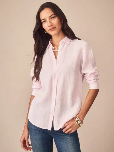 J.mclaughlin Women's Britt Linen Shirt Light Pink