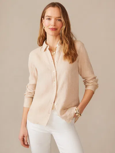 J.mclaughlin Women's Britt Linen Shirt Tan In Neutral