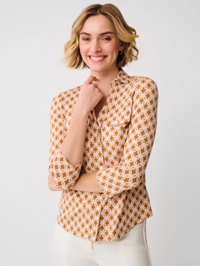 J.mclaughlin Women's Brynn Lyford Jersey Shirt In Splendor Link Brown/tan In Multi