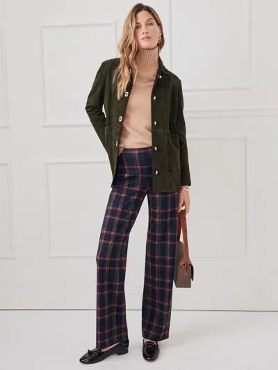 J.mclaughlin Women's Calder Pants In Stadium Plaid Navy/plum/gold In Multi
