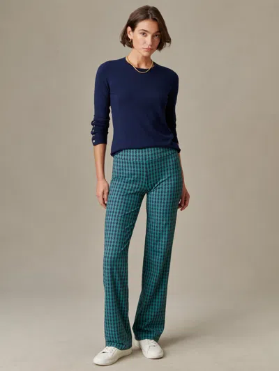 J.mclaughlin Women's Carmel Pants In Algiers Check Green/navy
