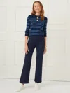 J.mclaughlin Women's Carmel Pants In Palm Breeze Jacquard Navy In Blue