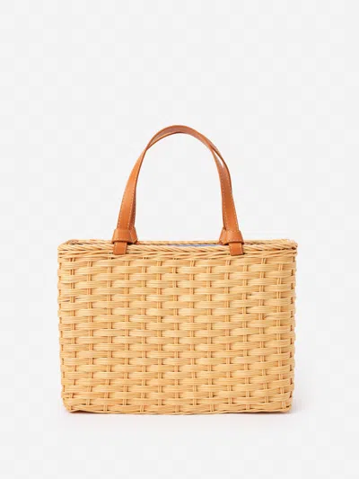 J.mclaughlin Women's Caroline Wicker Handbag Natural | Leather In Brown