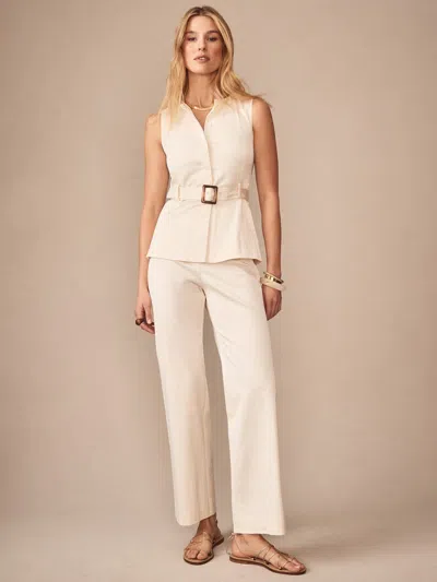 J.mclaughlin Women's Carter Dupioni Cotton Pants Ivory In White