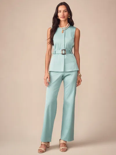 J.mclaughlin Women's Carter Dupioni Cotton Pants Seafoam In Green