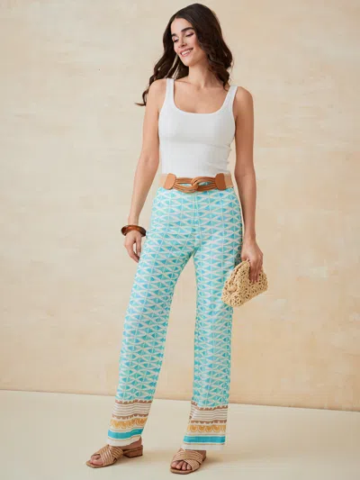 J.mclaughlin Women's Carter Pants In Painted Medley Aqua In Multi