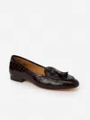 J.mclaughlin Women's Cecily Patent Leather Loafers In Crocodile Dark Brown In Brown
