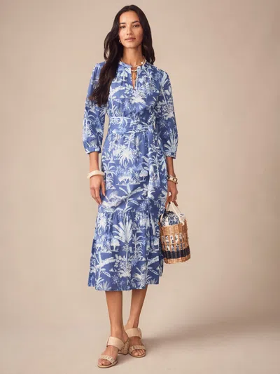 J.mclaughlin Women's Cerina Dress In Garden Isle Navy/light Blue