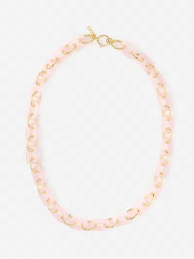 J.mclaughlin Women's Chain Link Necklace Pink/gold In Green