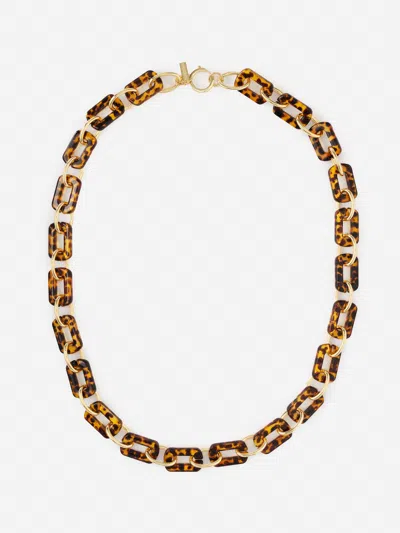 J.mclaughlin Women's Chain Link Necklace Tortoise/gold In Neutral