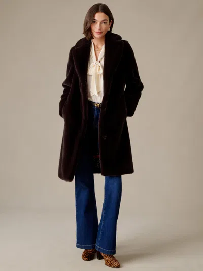 J.mclaughlin Women's Chantel Faux Fur Coat Dark Chocolate