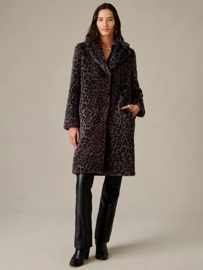 J.mclaughlin Women's Chantel Faux Fur Coat In Two Tone Panthera Gray