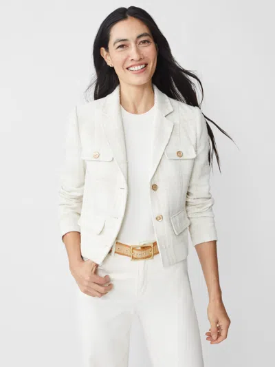 J.mclaughlin Women's Claudie Tweed Jacket In Plaid Off White