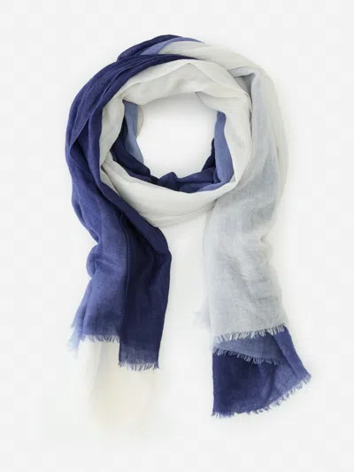 J.mclaughlin Women's Clyde Cashmere Scarf Blue/white