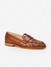 J.mclaughlin Women's Concetta Woven Leather Loafers Saddle In Brown