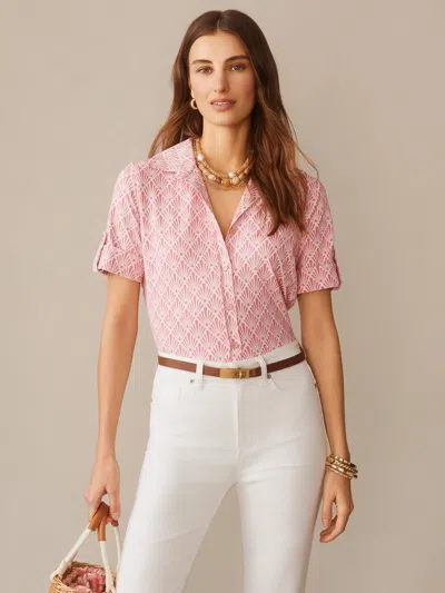 J.mclaughlin Women's Cornelia Shirt In Sandshell Light Pink/pink