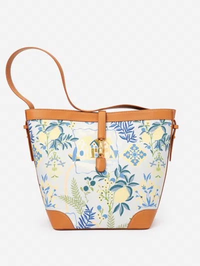 J.mclaughlin Women's Crawford Handbag In Amalfi Coast Multi/vachetta | Linen/leather