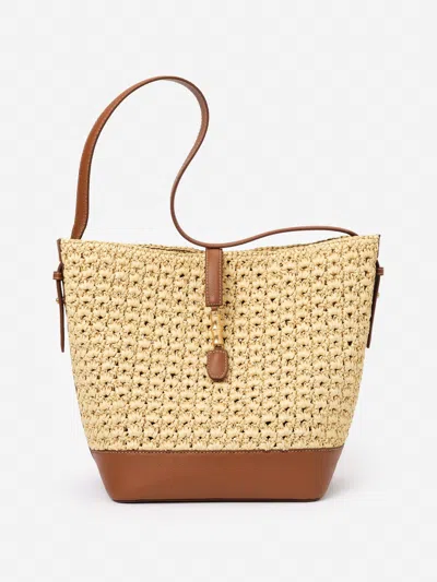 J.mclaughlin Women's Crawford Raffia Handbag Natural/saddle | Raffia/leather