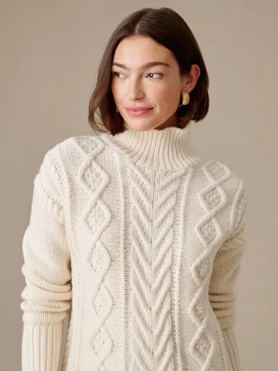 J.mclaughlin Women's Dina Cable Knit Turtleneck Top Ivory