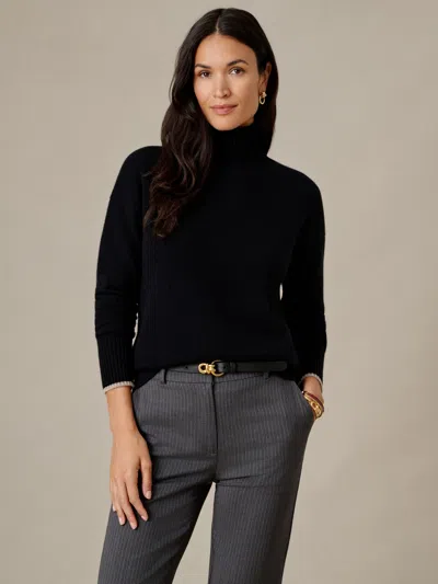 J.mclaughlin Women's Dina Cashmere Turtleneck Top Black