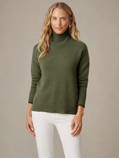 J.mclaughlin Women's Dina Cashmere Turtleneck Top Heather Olive In Green