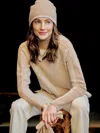 J.mclaughlin Women's Dina Cashmere Turtleneck Top In Color Block Heather Oatmeal/camel In Neutral