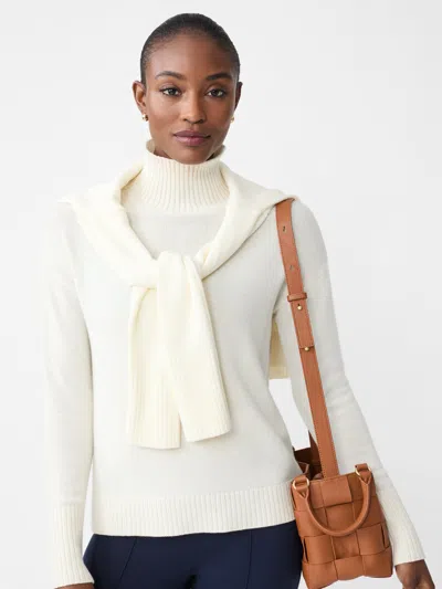 J.mclaughlin Women's Dina Cashmere Turtleneck Top Ivory In Black