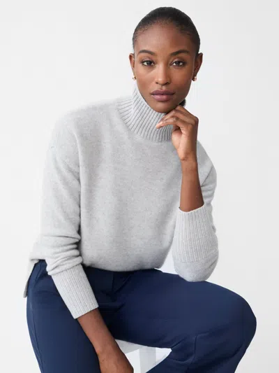 J.mclaughlin Women's Dina Cashmere Turtleneck Top Light Heather Gray
