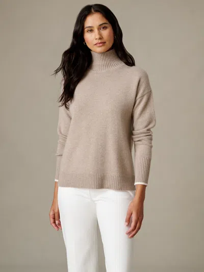J.mclaughlin Women's Dina Cashmere Turtleneck Top Taupe In Nude